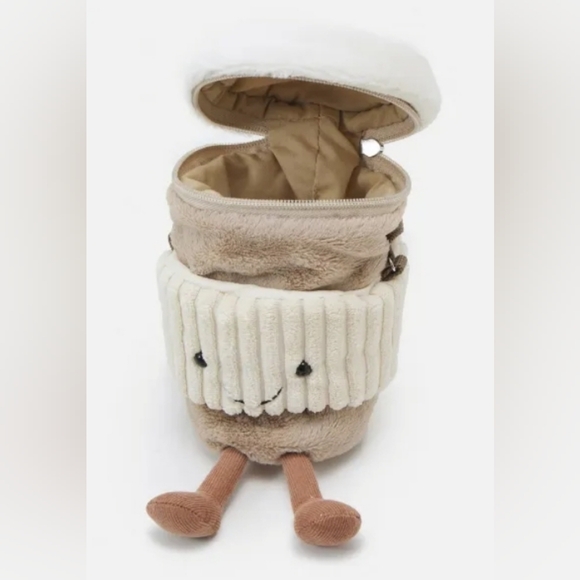 Jellycat Amuseable Coffee-to-Go Bag Crossbody Soft & Plush 8x3.5" NWT - Picture 3 of 5
